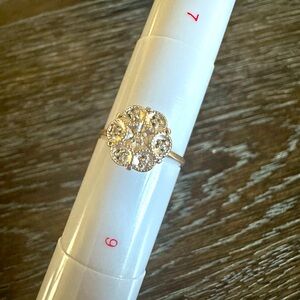 Antique Vintage Bicolor 10kt Gold Diamond Cluster Ring